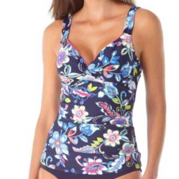 Anne Cole Other - Anne Cole HOLIDAY PAISLEY NAVY Twist-Front